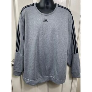 Adidas Men's 2XL Sweatshirt Pullover Crew Neck 3 Stripe Long Sleeve Athleisure‎